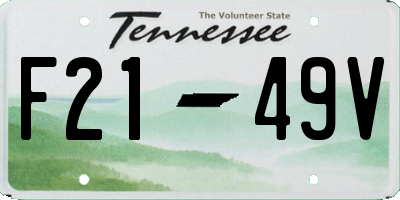 TN license plate F2149V