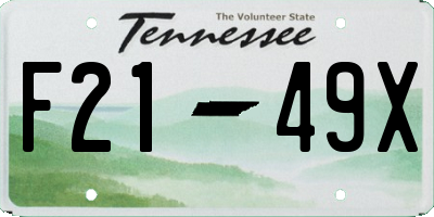 TN license plate F2149X