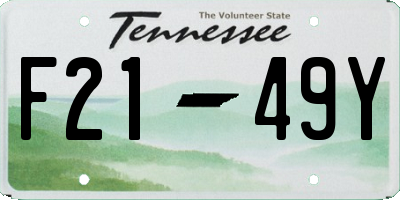 TN license plate F2149Y