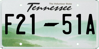 TN license plate F2151A