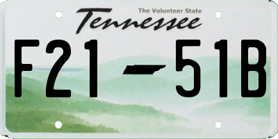 TN license plate F2151B