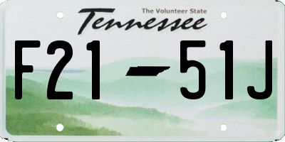 TN license plate F2151J