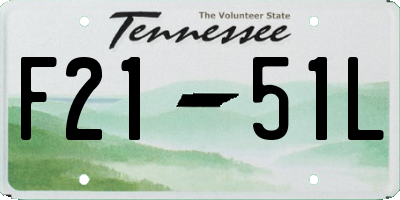 TN license plate F2151L