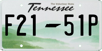 TN license plate F2151P