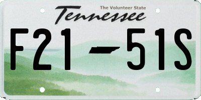 TN license plate F2151S