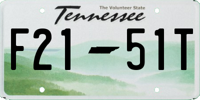 TN license plate F2151T