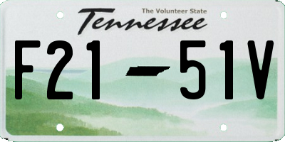 TN license plate F2151V