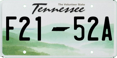 TN license plate F2152A