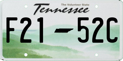 TN license plate F2152C