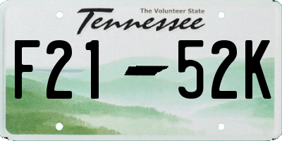 TN license plate F2152K
