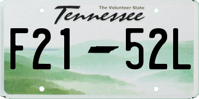 TN license plate F2152L