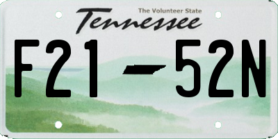 TN license plate F2152N