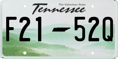 TN license plate F2152Q