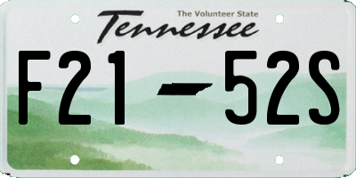 TN license plate F2152S
