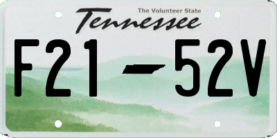 TN license plate F2152V