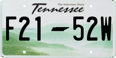 TN license plate F2152W