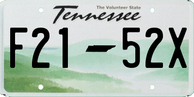TN license plate F2152X