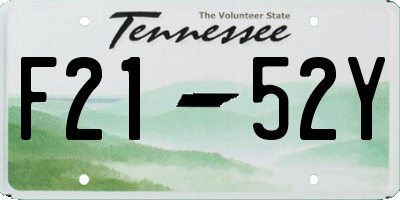TN license plate F2152Y