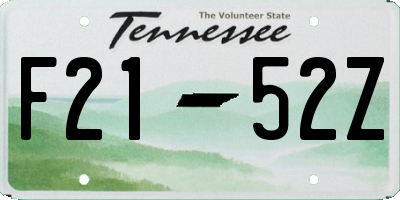 TN license plate F2152Z
