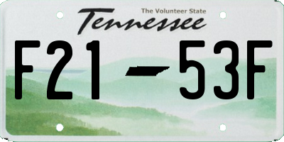 TN license plate F2153F