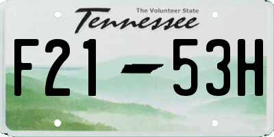 TN license plate F2153H