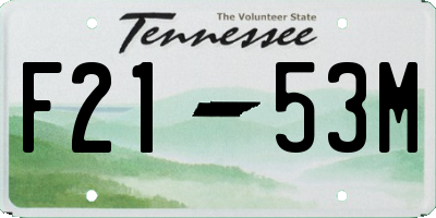 TN license plate F2153M