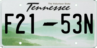 TN license plate F2153N