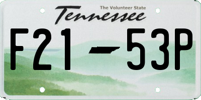 TN license plate F2153P