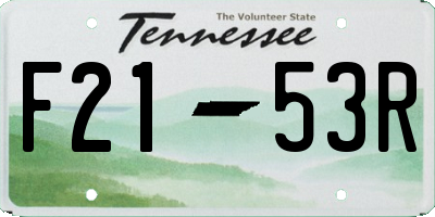 TN license plate F2153R
