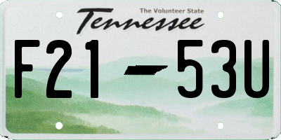 TN license plate F2153U