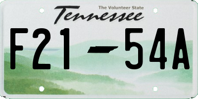 TN license plate F2154A