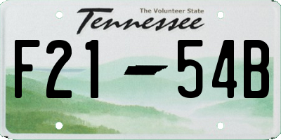 TN license plate F2154B