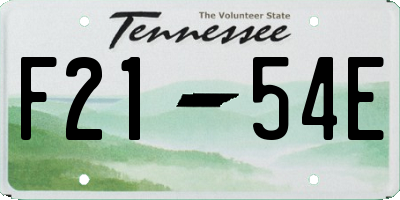 TN license plate F2154E