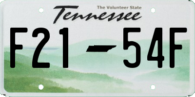 TN license plate F2154F