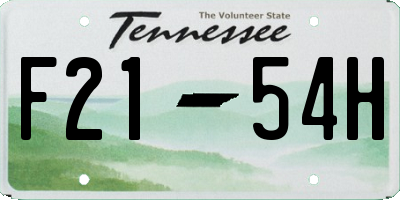 TN license plate F2154H