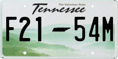 TN license plate F2154M