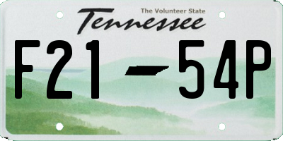 TN license plate F2154P