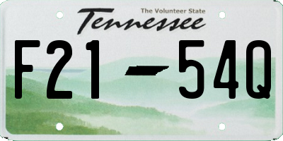 TN license plate F2154Q