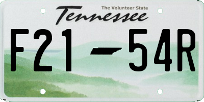 TN license plate F2154R