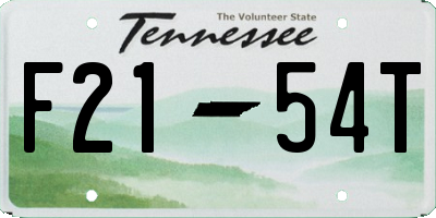 TN license plate F2154T