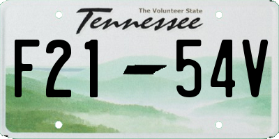 TN license plate F2154V