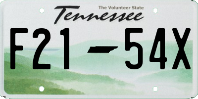 TN license plate F2154X