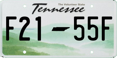 TN license plate F2155F