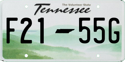 TN license plate F2155G