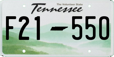 TN license plate F2155O