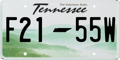 TN license plate F2155W
