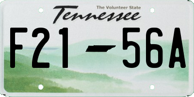 TN license plate F2156A