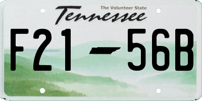 TN license plate F2156B