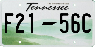 TN license plate F2156C