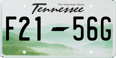 TN license plate F2156G